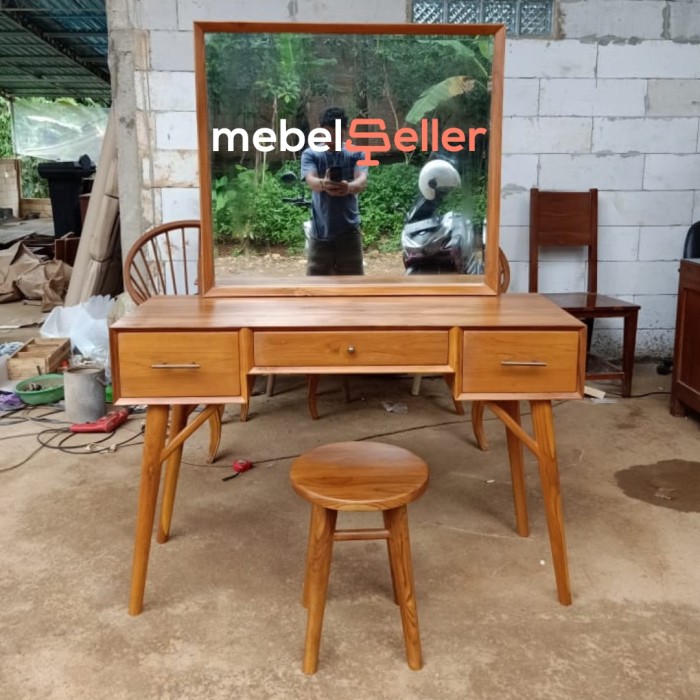 meja rias jati minimalis - meja rias jati modern - meja rias