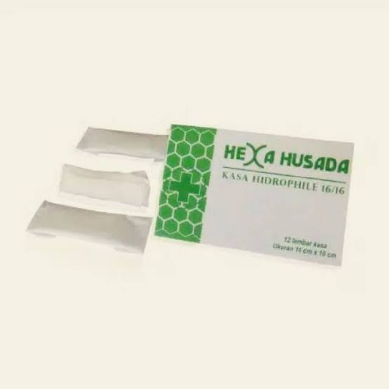 Hexa Husada Kasa Hidrophile 16x16cm 12pcs - Kasa Steril HexaHusada - Kasa Hidrofil