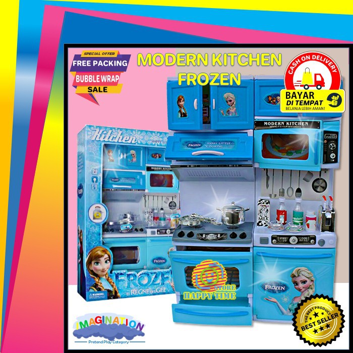 Mainan Masak Masakan Modern Kitchen Set Frozen Anna dan Elsa Kado Anak Perempuan Cewek Ulang Tahun