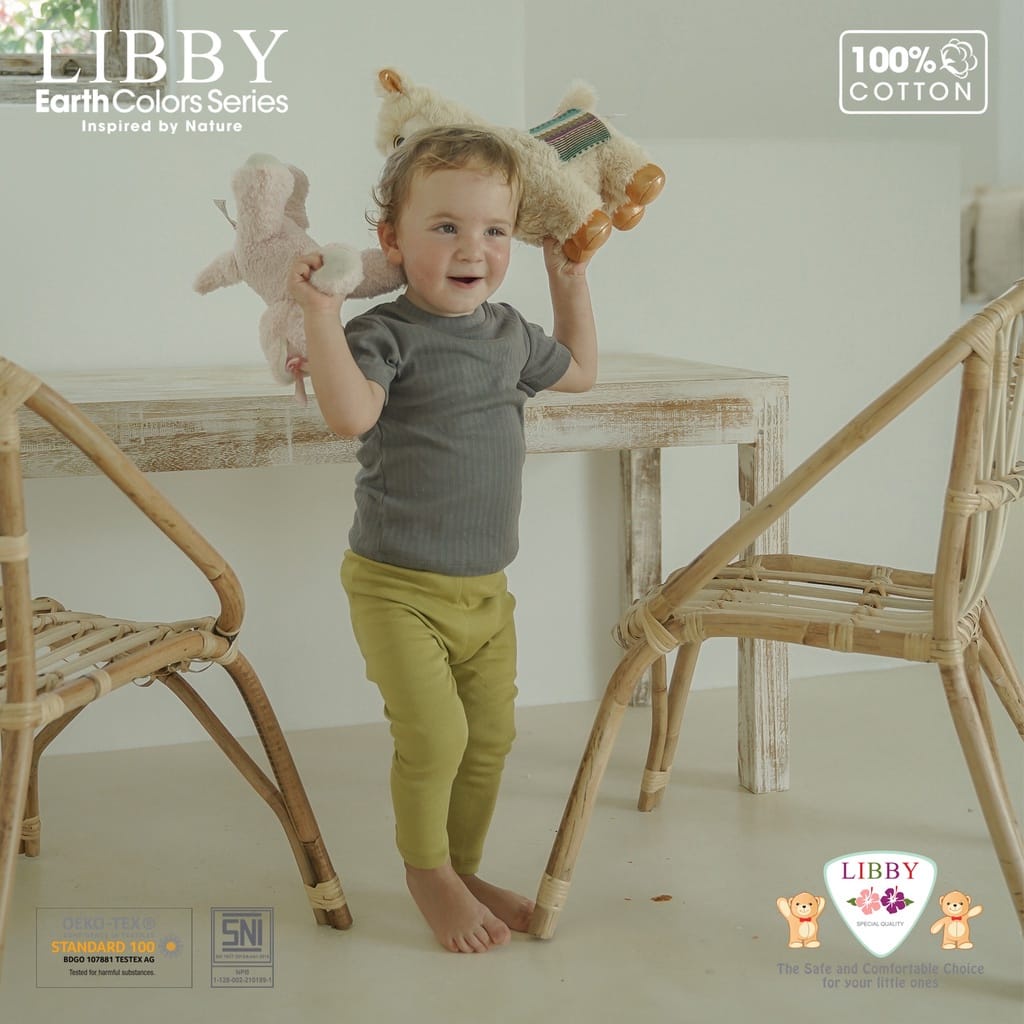 Legging Libby Earth Color Series 0-6 Tahun 100% Cotton Premium Arevyonlineshop Baju Bayi Celana Bayi