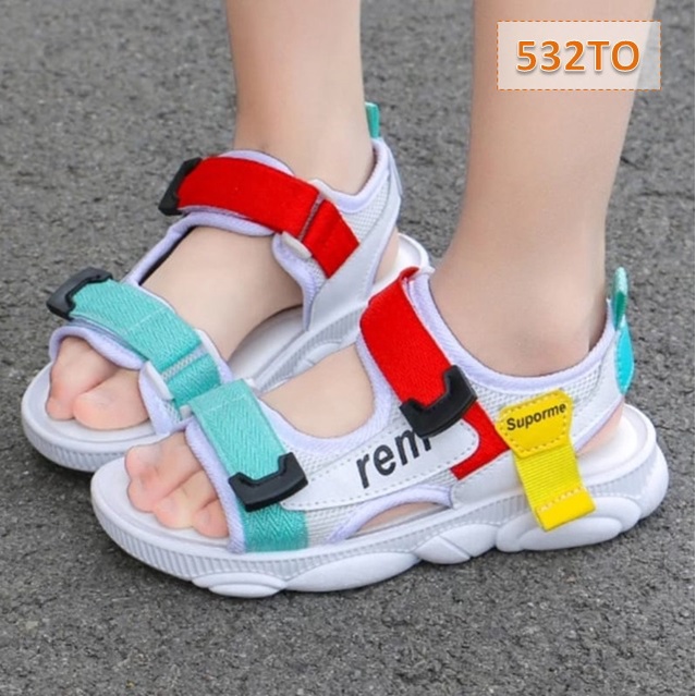 Sandal Anak Cewek Cowok Suporme Rem Pink Tosca (532)