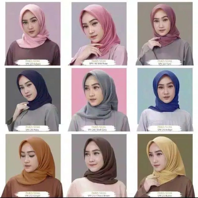 Hijab Segi Empat Paris Polos , Hijab Paris standar 110x110