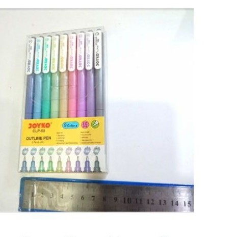 pen outline 9warna joyko CLP-58