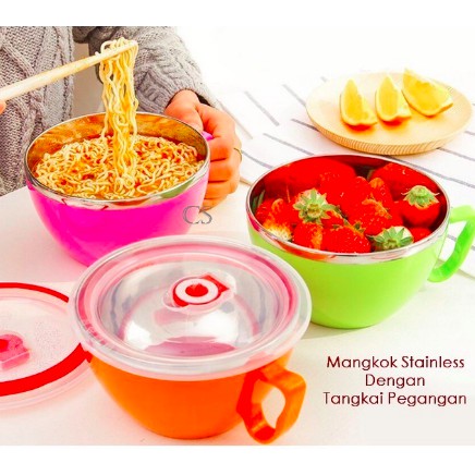 Mangkok Viral Mangkok Mie Serbaguna Korean Fresh Bowl Stainless High Quality