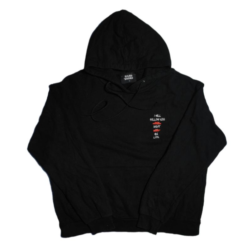 Hoodie Haha Cross Second Original ( Hitam Pekat )