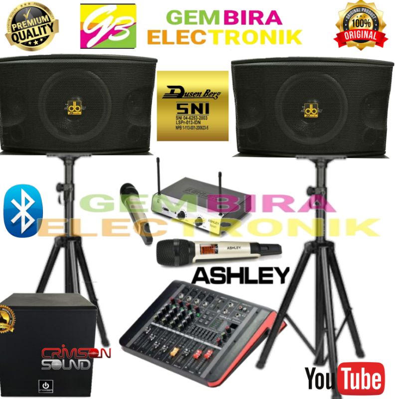 Paket Speaker Karaoke Dusenberg 10 inch subwoofer 12 inch mixer Ashley Original sound system outdoor