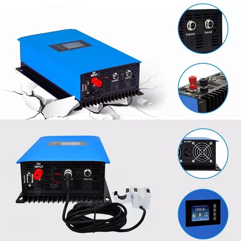 Grid Tie Inverter 1000W MPPT 22V-65VDC Ke 230VAC Limiter