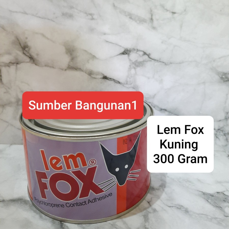 

Lem Fox kuning 300 gram lem busa karet kayu vinyl karpet