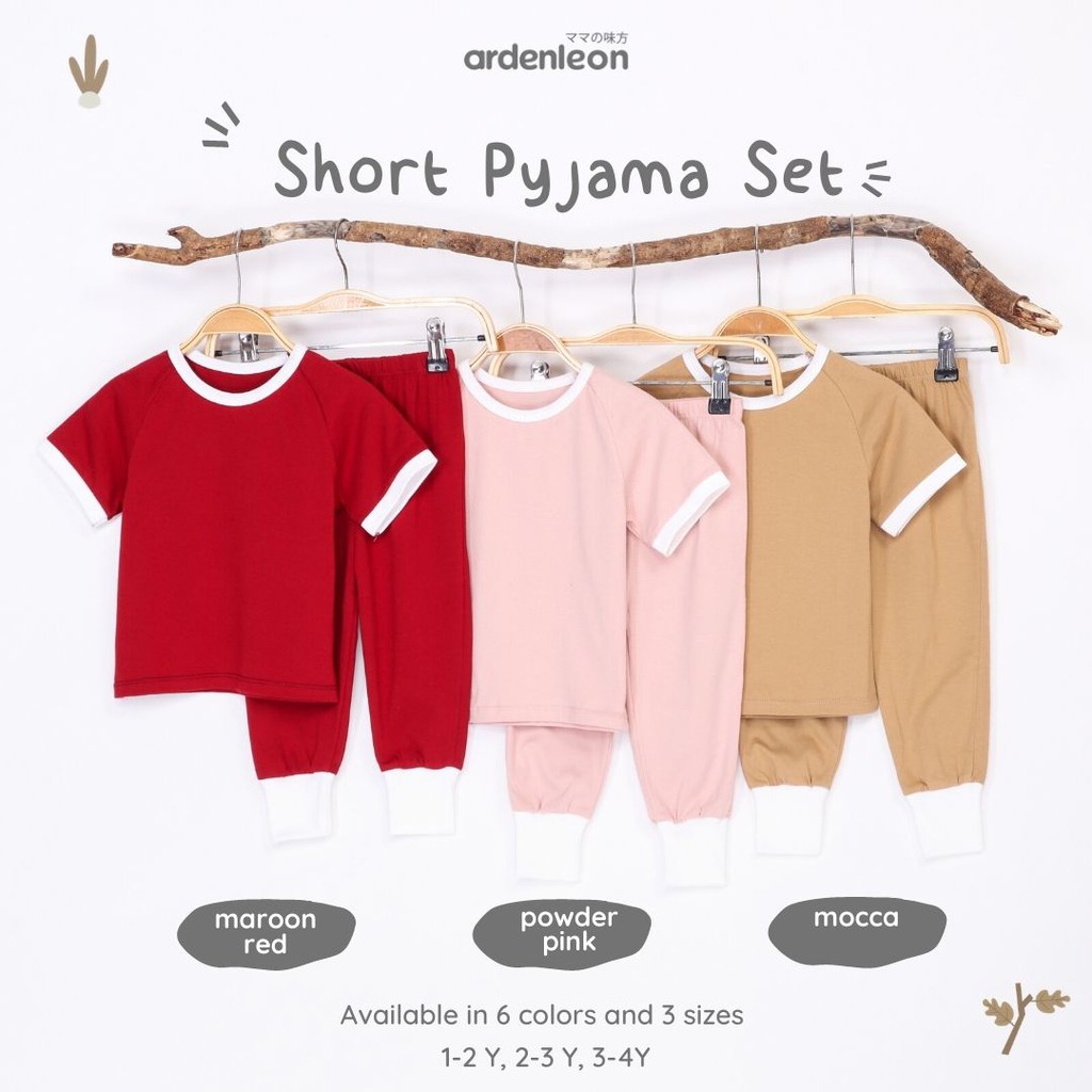ARDENLEON Short Sleeves Pyjama Set Atasan Pendek Celana Panjang SBC