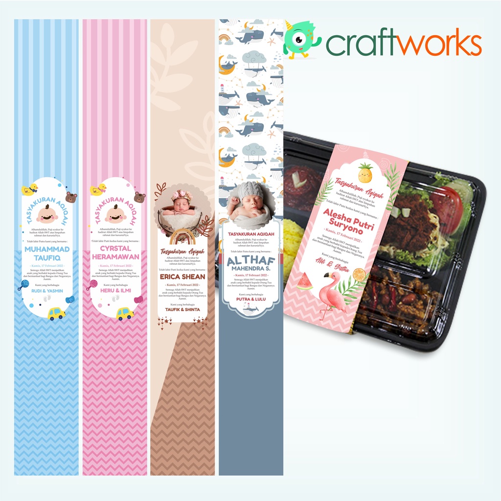 CUSTOM PAPER BELT LABEL AQIQAH