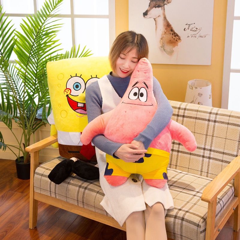 Mainan Anak plush Toys Boneka Spongebob Patrick Star Squidward Tentakel Bahan Plush Boneka import