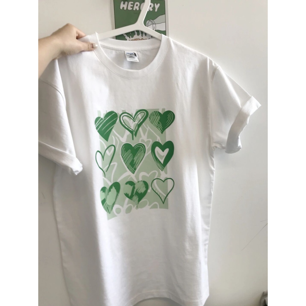 [100%  Katun]Kaos Putih Atasan Wanita Lengan Pendek Oversize Printed T-shirt Baju Wanita Kekinian Korean Style
