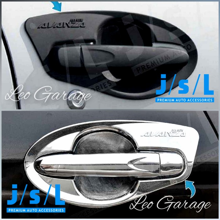PAKET ALL NEW AVANZA 2012 2020 PAKET MANGKOK OUTER HANDLE PINTU HITAM CHROME - Chrome