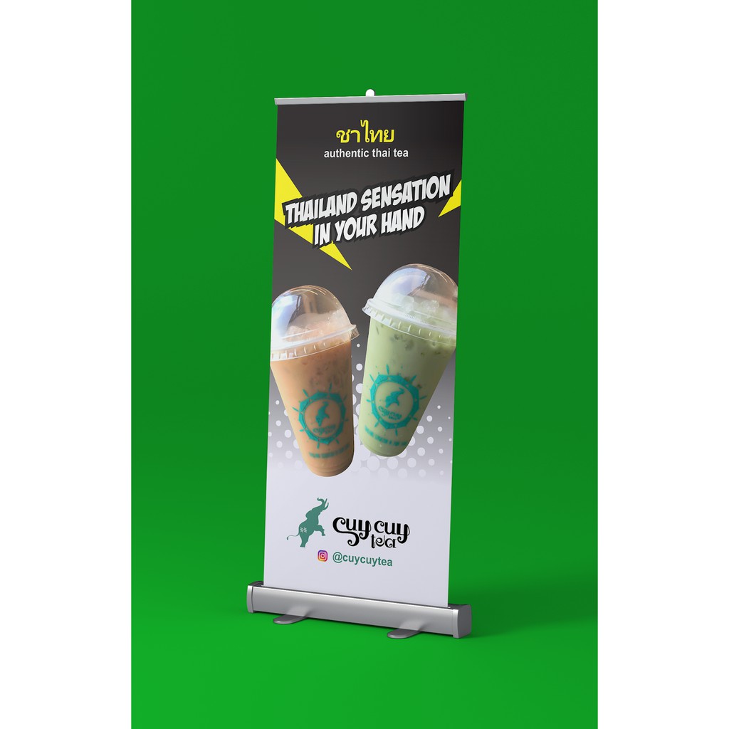Spanduk Thai Tea | Spanduk Boba | Spanduk Minuman | Spanduk MilkShake | Spanduk Jualan