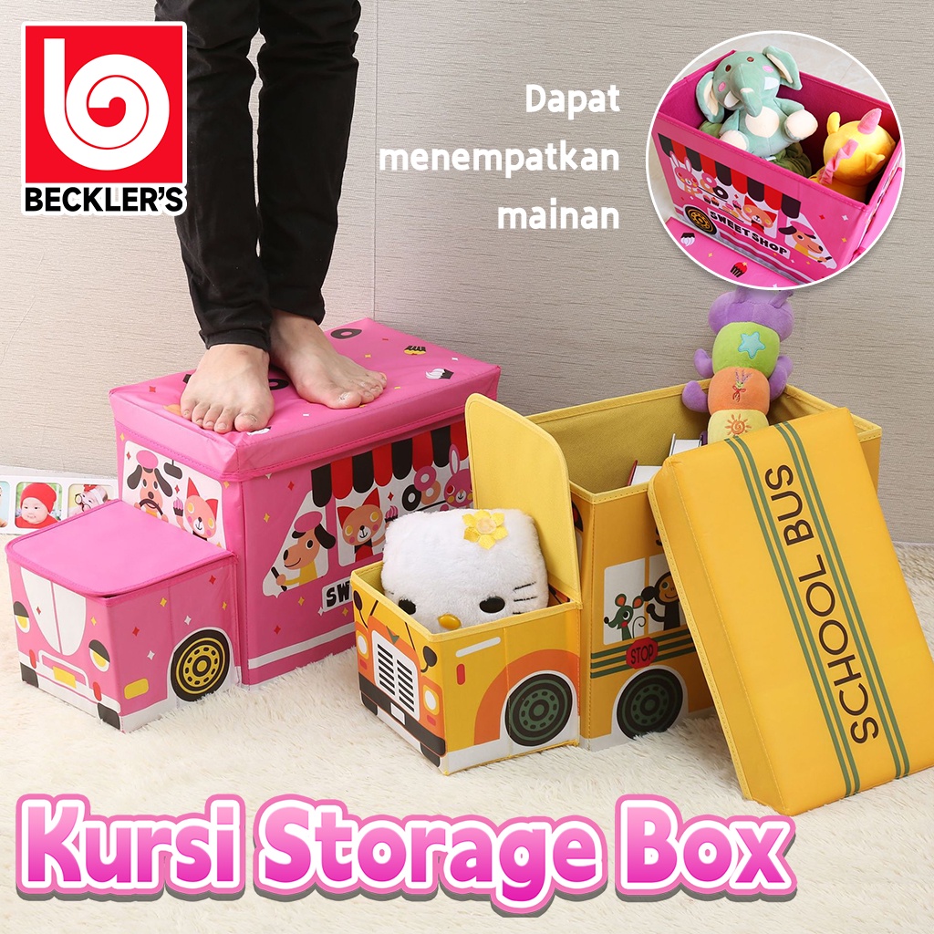 Storage BOX Motif Kartun Tempat Penyimpanan Lucu Serbaguna Organizer /Bangku Lipat Storage Box Sofa 5 Varian