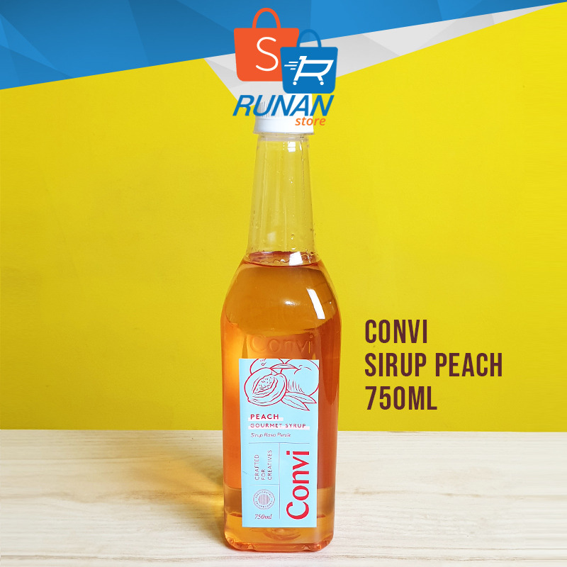 

Sirup Peach Convi Gourmet Syrup 750 ml Sirup Premium Rasa Buah Persik