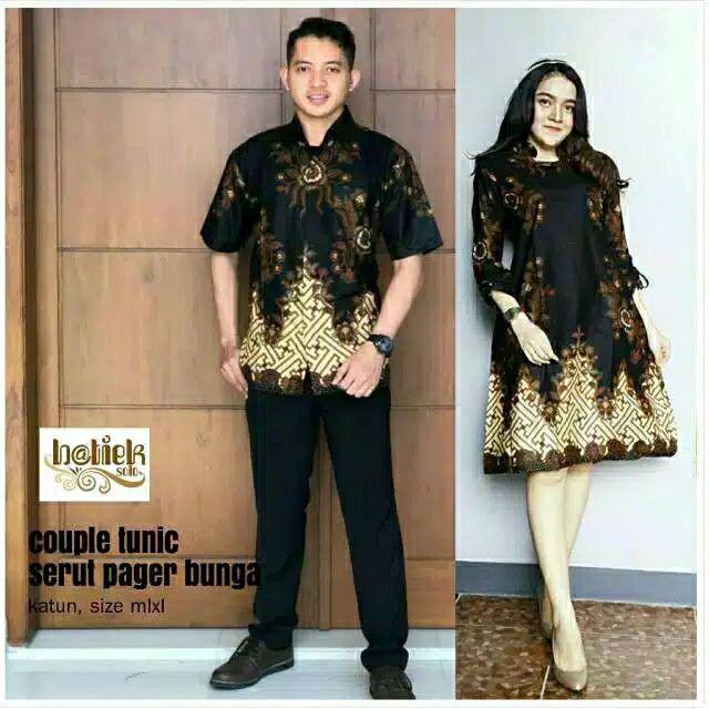 Batik Couple Tunik Serut Pager Bunga