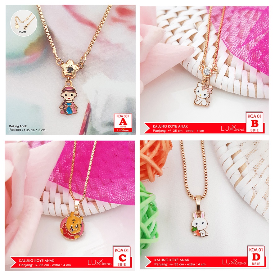 KOA 001 Kalung Anak Koye Kucing Marie Aristocats Winnie The Pooh Koye Xuping Anak Kalung Tsum Tsum Anak Kalung Lucu Perhiasan Anak Set Aksesoris Anak Perempuan Luxx Xuping