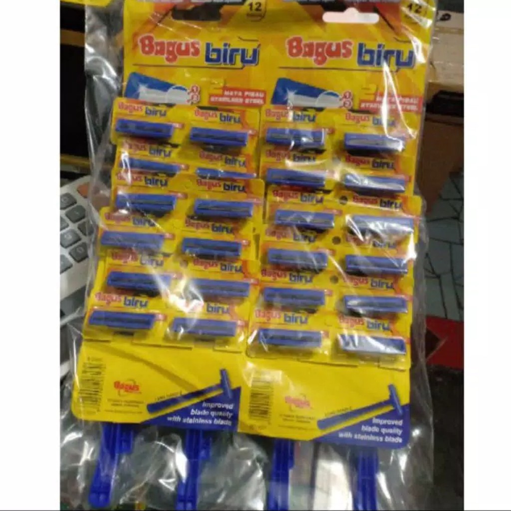 CUKURAN JENGGOT MEREK BAGUS BIRU ISI 24 PCS TAJAM . TERMURAH