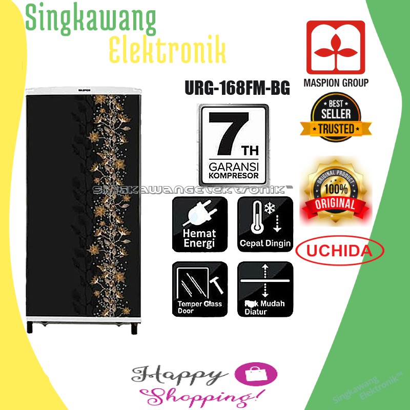 KULKAS 1 PINTU UCHIDA MASPION URG-168FM-BG 168 Liter