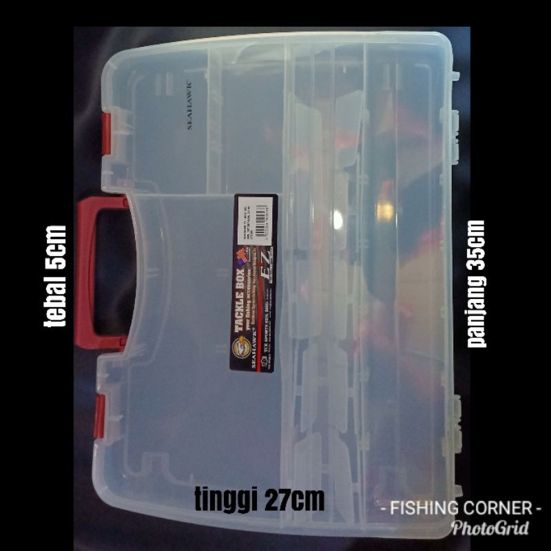 SEAHAWK TACKLE BOX 35cmx27cmx6cm BOX PANCING KOTAK KAIL PANCING BESAR KOTAK PERKAKAS KOTAK UMPAN
