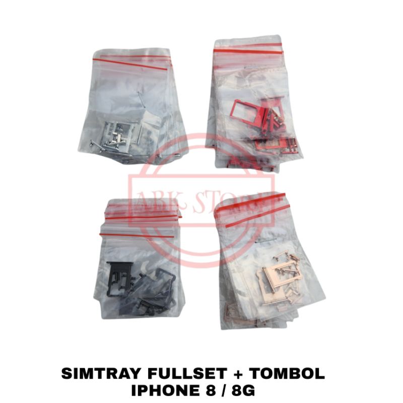 SLOT SIM CARD SIMTRAY SIM LOCK TEMPAT KARTU SIM FULLSET IP 8 - 8G TOMBOL VOLUME ON OFF SILENT