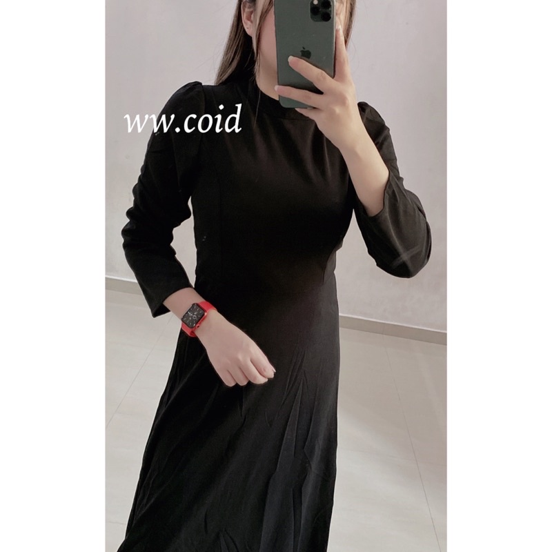 Ww.Coid - Midi Hijab Long Dress - Lengan Panjang Model Turtle Neck (S/M/L/Xl/Xxl) Terlaris