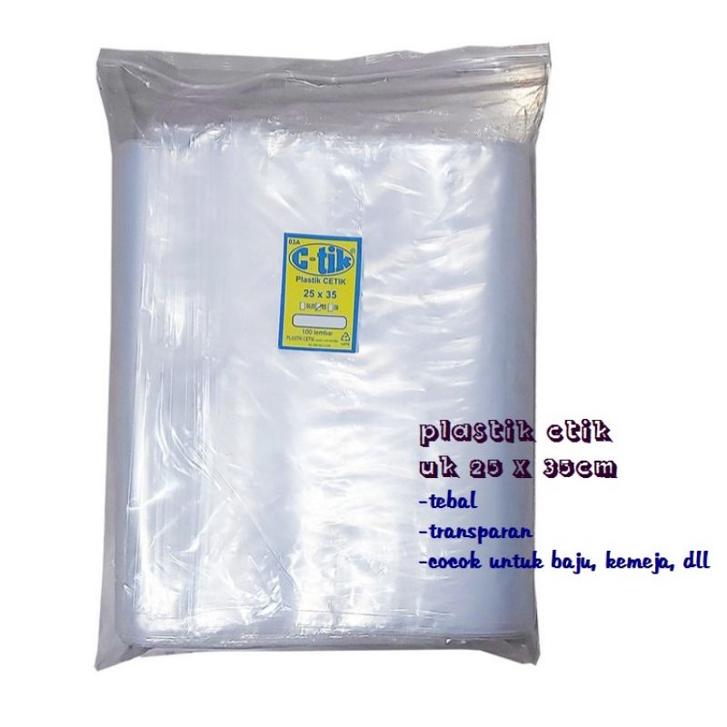 

Plastik Baju / Plastik Klip Bening CTIK uk 25x35cm