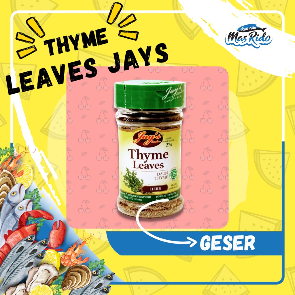 

Jay'S Kitchen Thyme Leaves 27Gr Daun Thyme Kering Thyme Bubuk Praktis