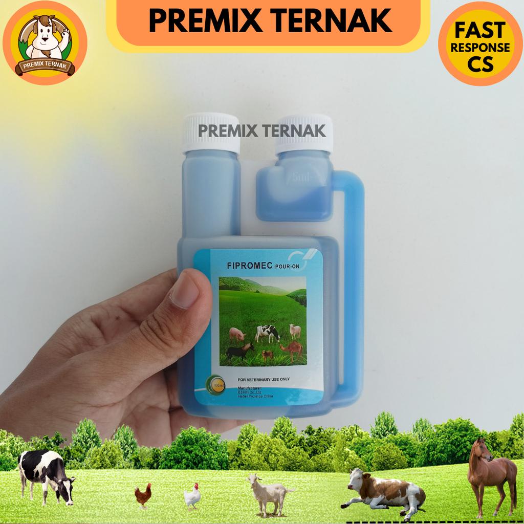 FIPROMEC POUR ON 100ML - Obat Cacing Kutu Scabies Tetes untuk Sapi Kambing Domba Kucing Anjing