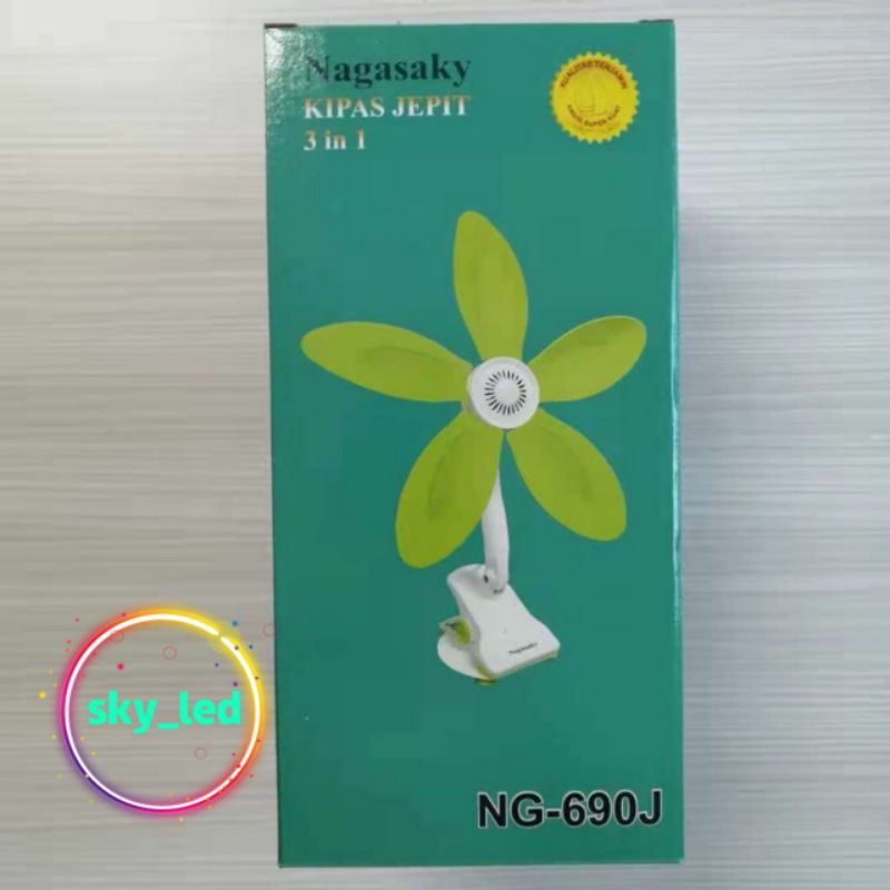 MINI FAN kipas angin jepit NAGASAKY ng-690j (  3 in 1 )