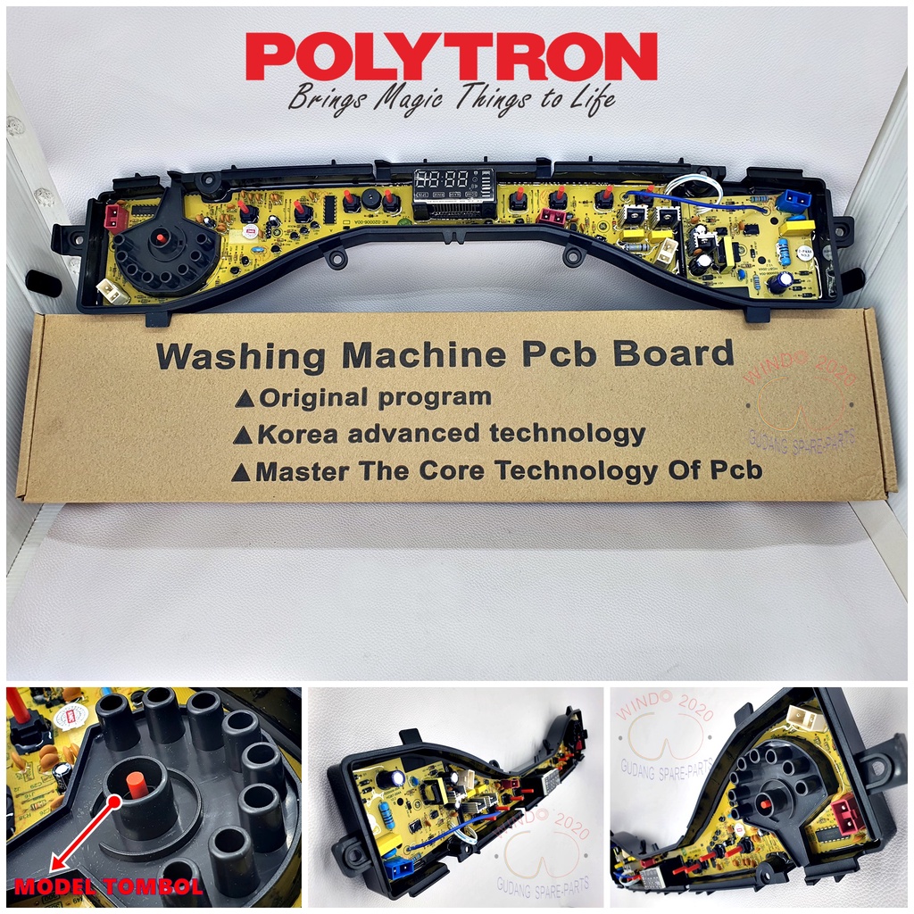 [BAYAR DITEMPAT] MODUL PCB MESIN CUCI POLYTRON / POLITRON  PAW 8511 PAW 9511 PAW 7511 TOMBOL TEKAN