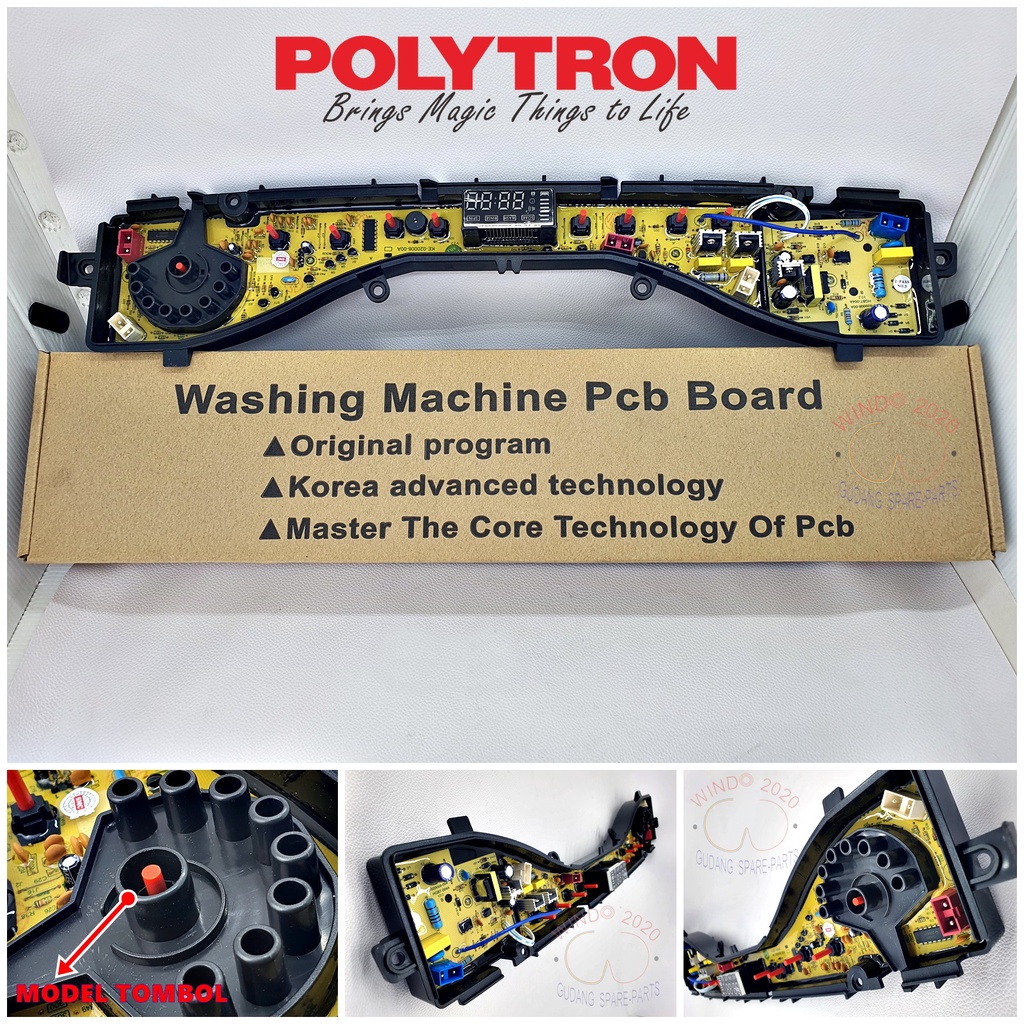 [BAYAR DITEMPAT] MODUL PCB MESIN CUCI POLYTRON / POLITRON  PAW 8511 PAW 9511 PAW 7511 TOMBOL TEKAN