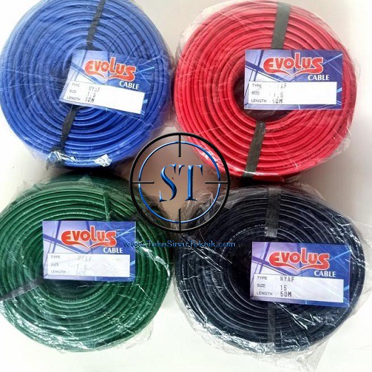 1 Rol Kabel NYAF 1.5mm Tebal 4mm 50M Tunggal Serabut Warna AWG 1,5mm Input Speaker Tembaga Copper Bisa Di Solder panjang 50m