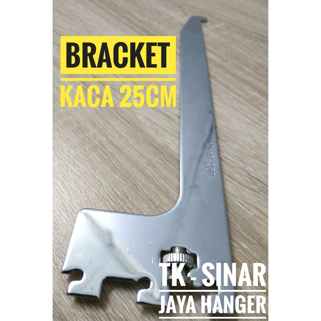 Daun Brecket kaca ukuran  25cm