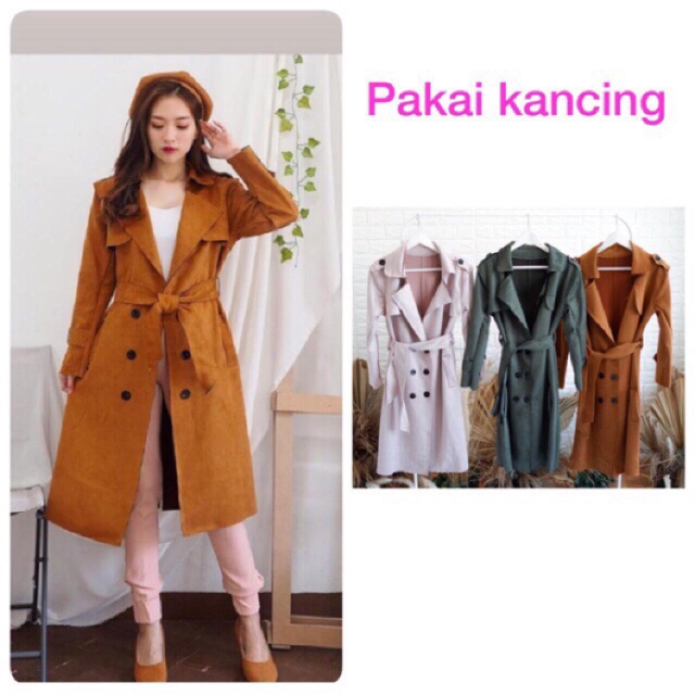 COAT SUEDE IMPORT TERMURAH!!! JAKET SUEDE - BLAZER SUEDE (LEBIH PANJANG!!!)