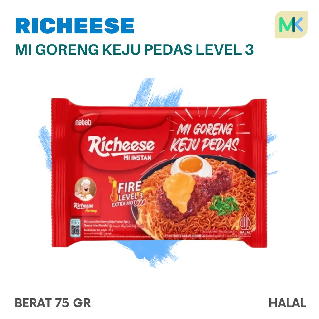 

MIE RICHEESE NABATI MI GORENG KEJU PEDAS LEVEL 3