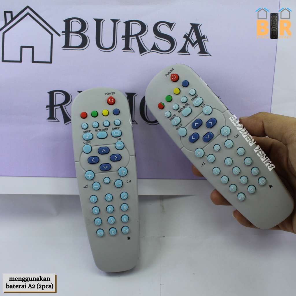 Remot / Remote TV Tabung Philips Putih pendek