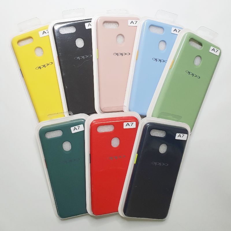 Oppo A7 / A5S / A12 / F9 Macaron Tone Case / Silicone Macaron Colour Side button