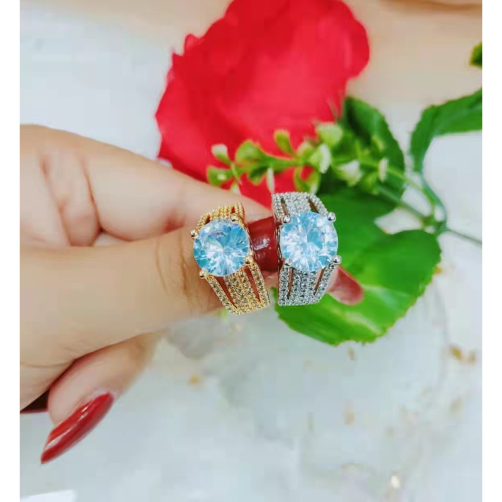 Cincin Xuping Permata Full Lapis Emas Perhiasan 1209-1211