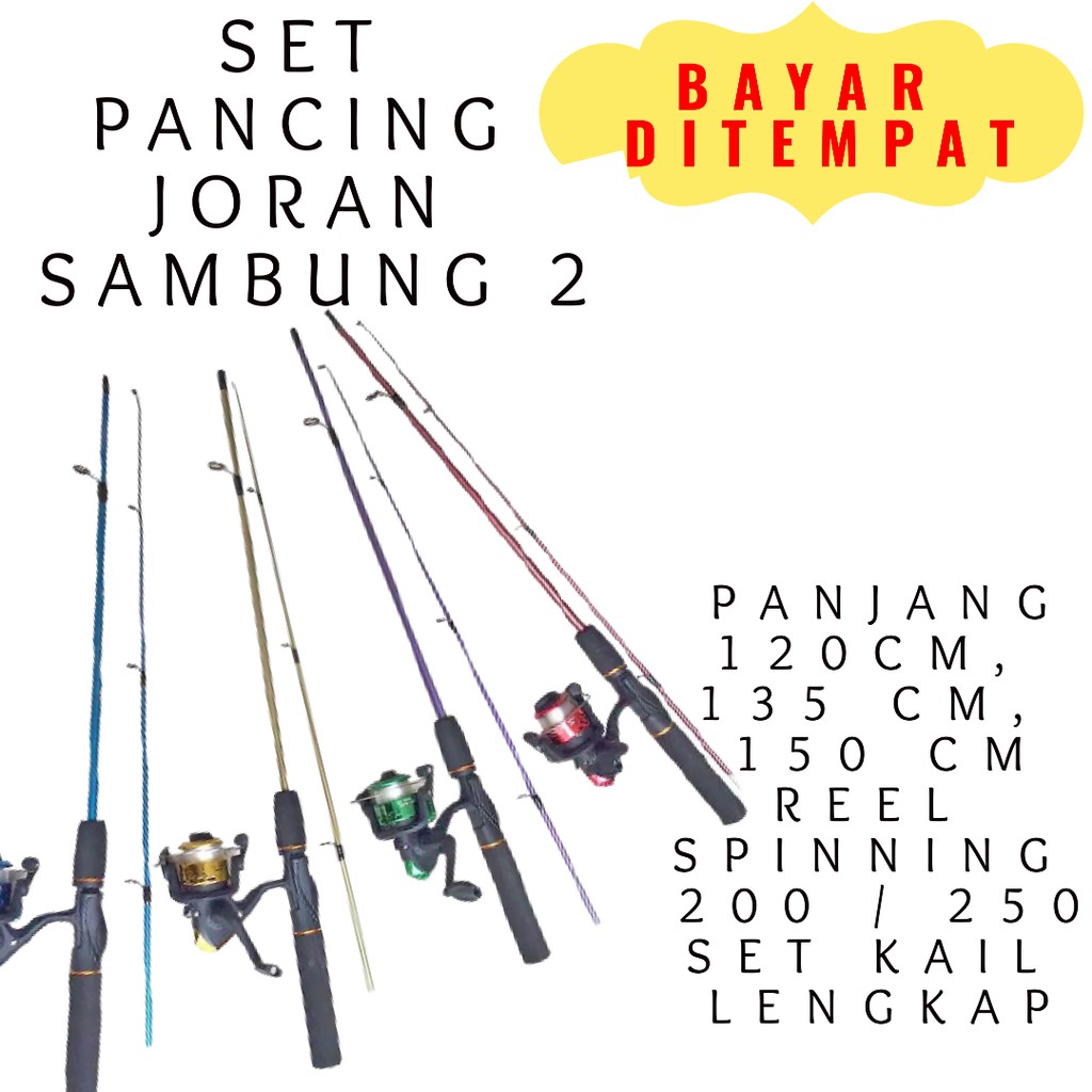 [NR] Alat Pancing 1 Set Joran Sambung Dua 1.35 m Lengkap Tinggal Pakai Untuk Kolam Sungai Danau Dll