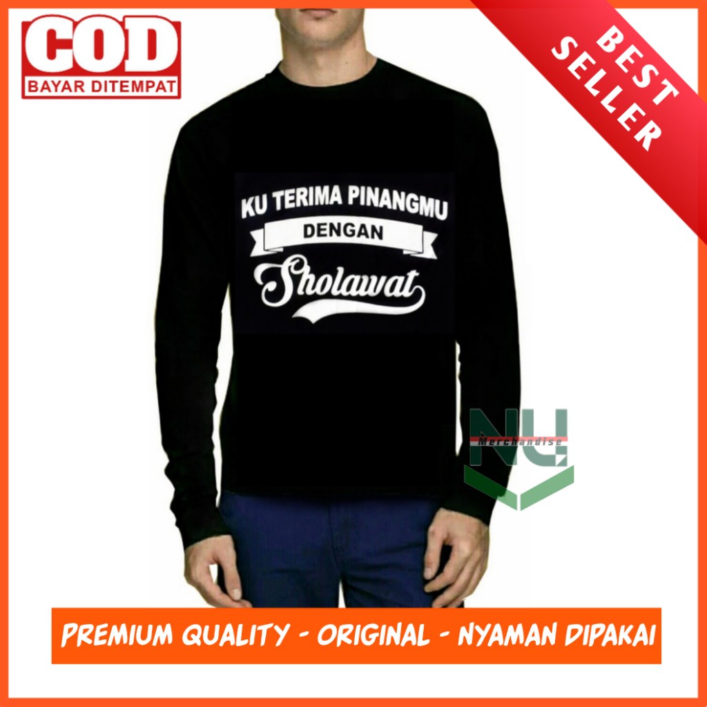 Kaos Kuterima Pinangmu Dengan Sholawat / Kaos Kupinang Kau Dengan Sholawat / Kaos Sholawat Murah