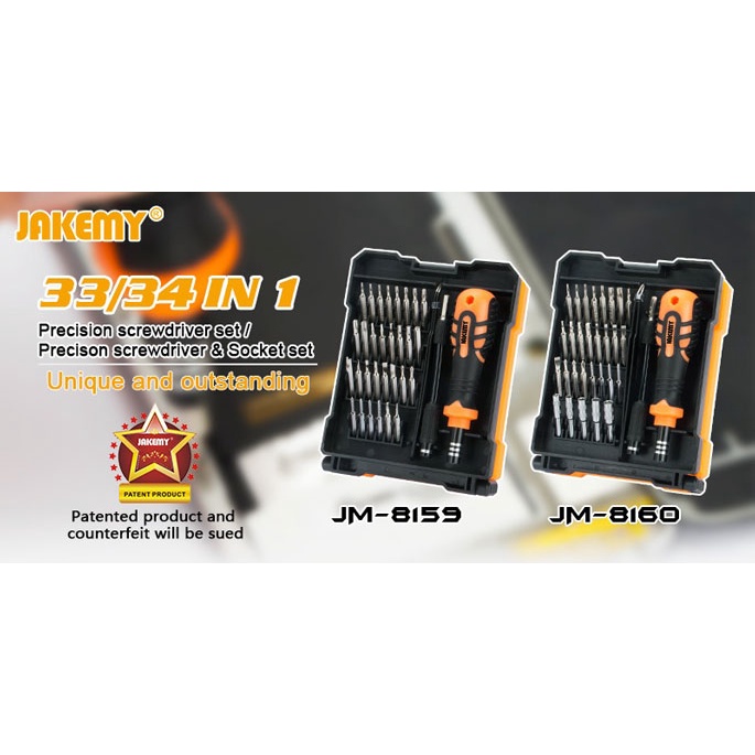 ( OBENG SET ) Jakemy 34 in 1 Obeng Set - JM-8159 Screwdriver Set / Obeng Alat Reparasi Perbaikan Elektronik / Obeng serbaguna