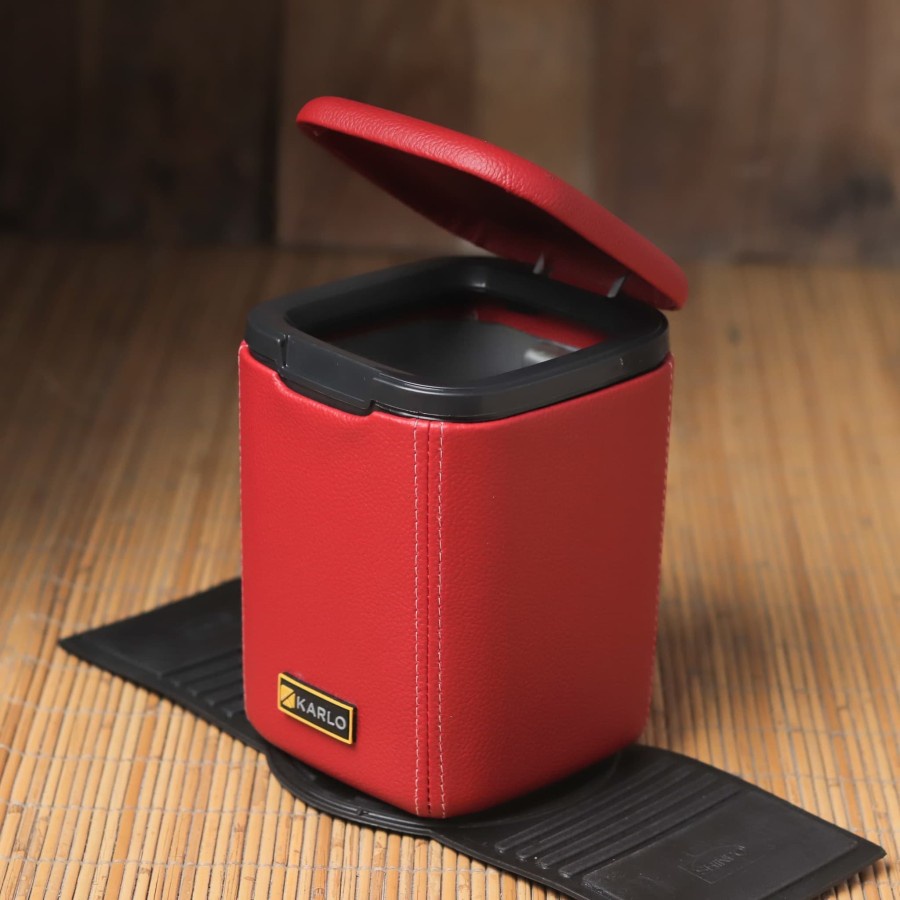 Karlo Tempat Sampah Dust Bin Premium Tong Mobil Basic Red Merah