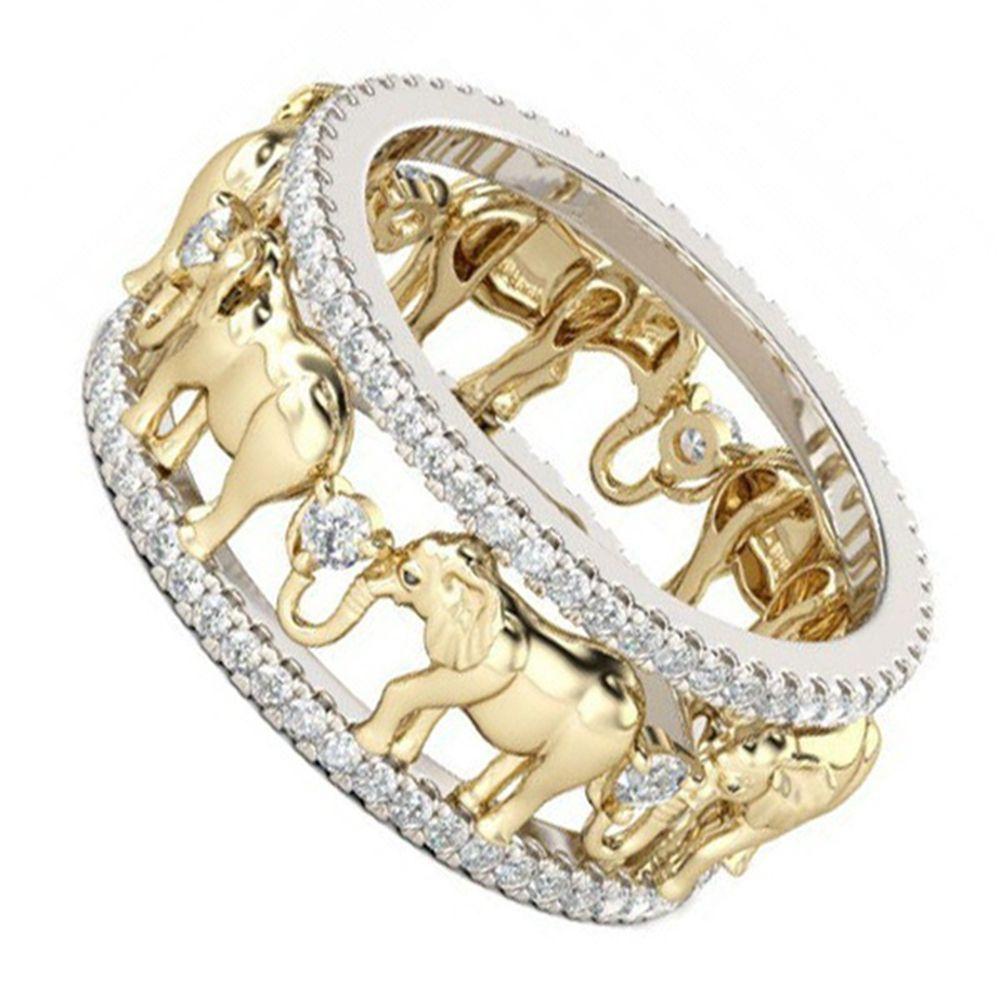 PREVA Band Ring Fashion Women Men Wedding Jewelry 18k Yellow Gold Filled