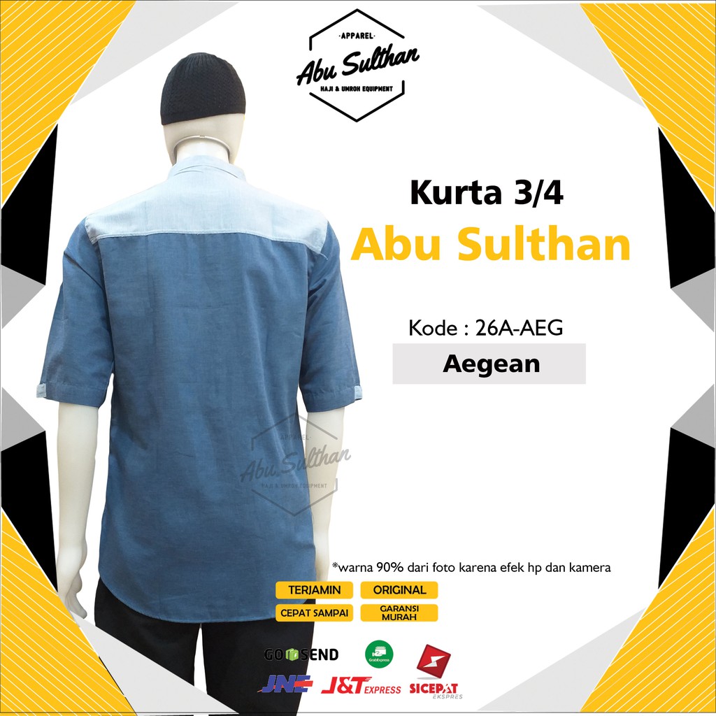 BAJU KURTA ABU SULTHAN 3/4 / KURTA WARNA / KURTA MOTIF / PROMO KURTA