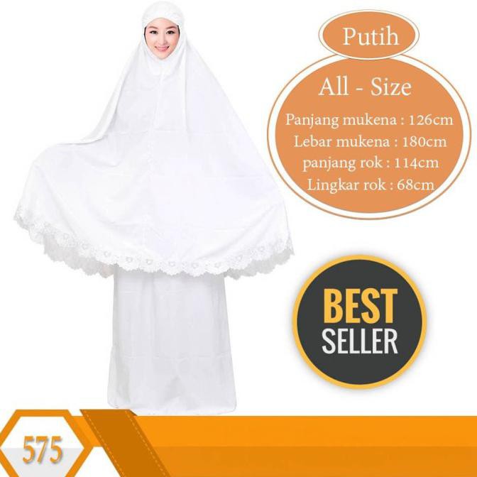 Ori&Terjamin Mukena Jumbo Putih Katun Bsw Bordir