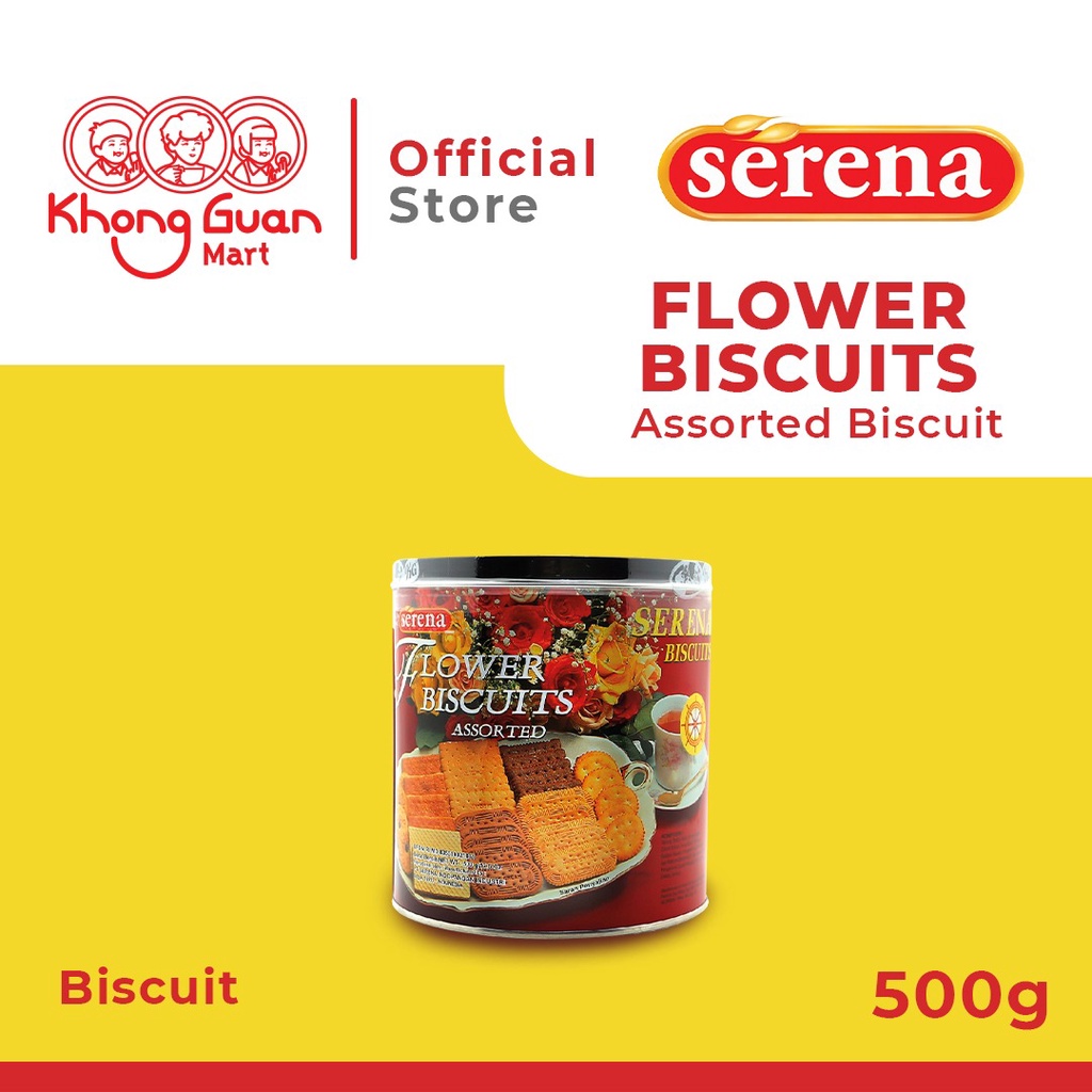 

SERENA Assorted Biscuits Flower Bulat Tin 500 Gram