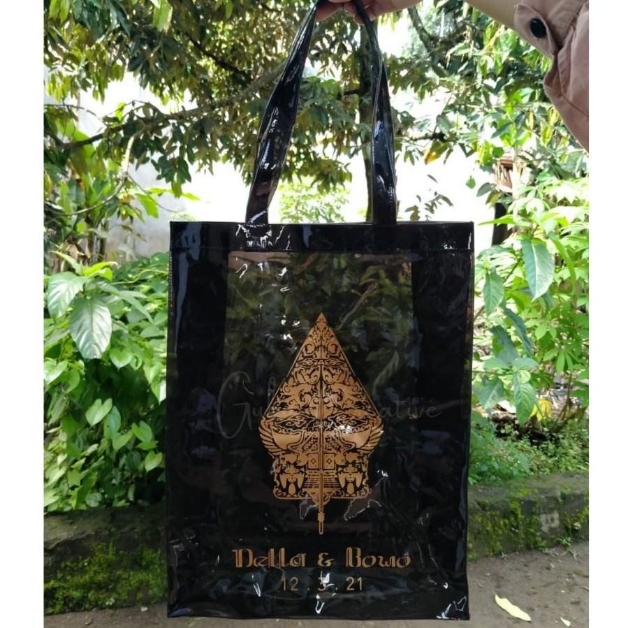 Souvenir Totebag Mika Transparan, Tas PVC, Tas Mika Transparan, Tas Mika Custom.