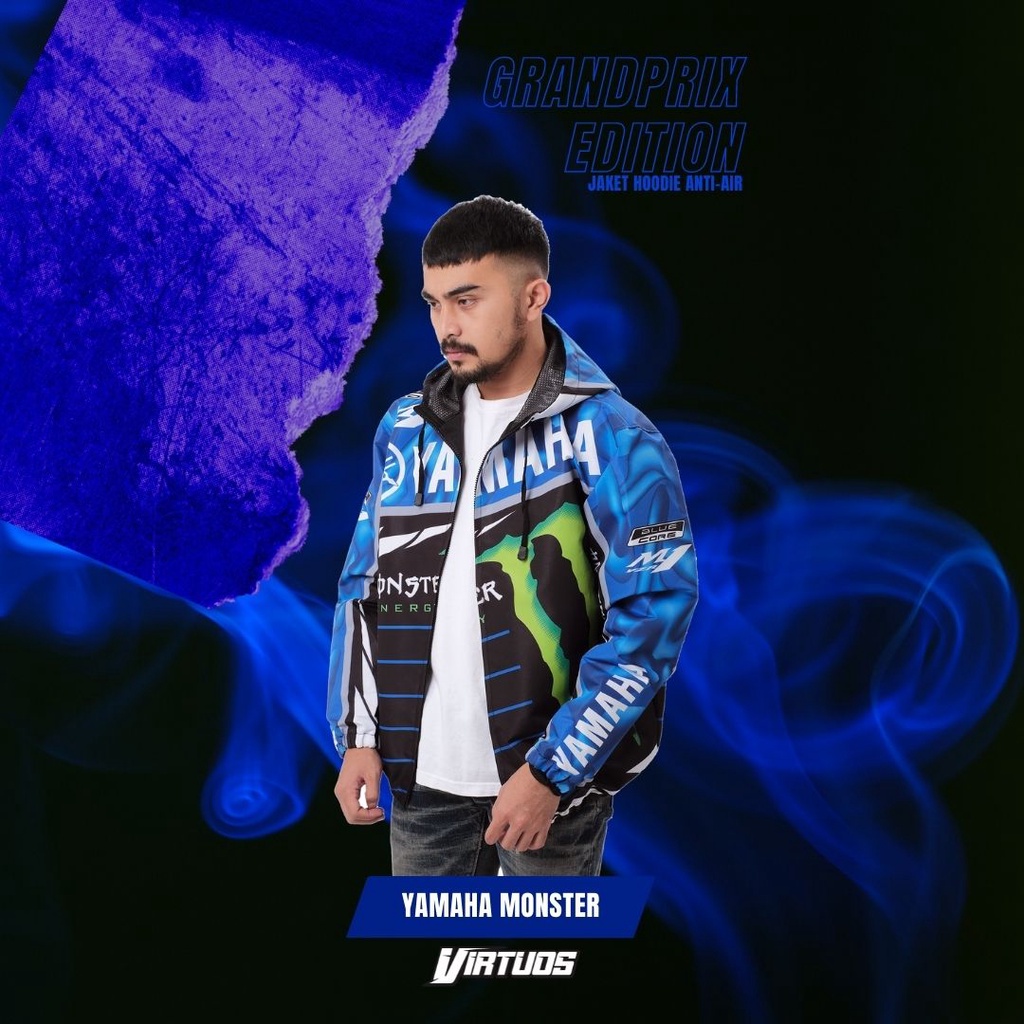 JAKET YAMAHA MONSTER  MOTOGP FULLPRINT WATERPROOF ( ANTI-AIR )